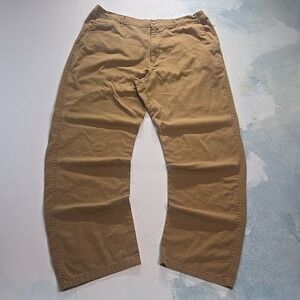VTG Old Skool Mens‎ L 36 Relaxed Loose Skater Pants Tan Elastic Waist Canvas GUC